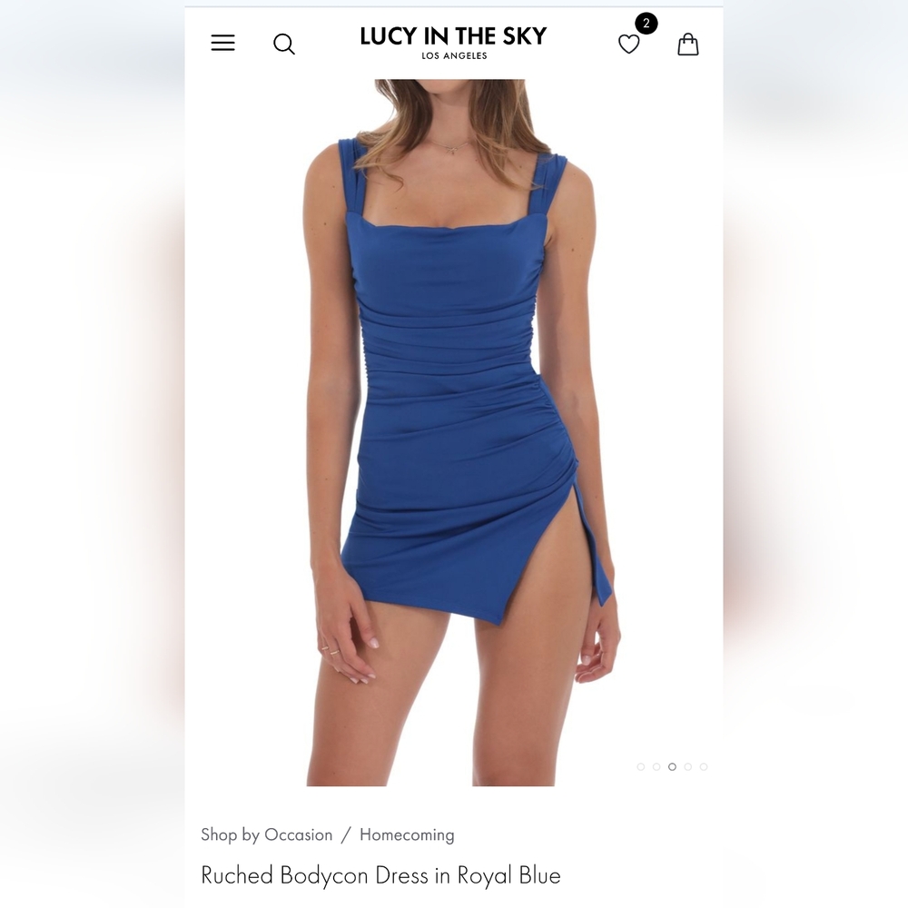 Lucy in the Sky Ruched Bodycon Dress - Royal Blue